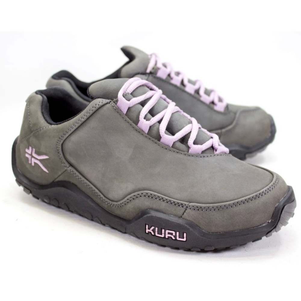 Kuru Chicane Womens US 8 Wide Gray Purple Athletic Running Leather Comfort Shoes